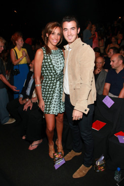 Kevin Jonas and wife Danielle at Anna Sui's Spring 2012 Collection show