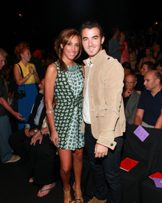 Kevin Jonas and wife Danielle at Anna Sui's Spring 2012 Collection show