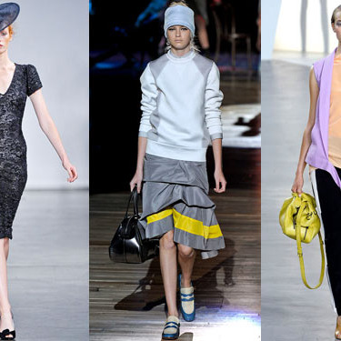 Looks from L'Wren Scott, Marc Jacobs, and Phillip Lim.