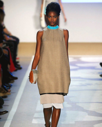 Melodie Monrose walking at Diane Von Furstenberg.