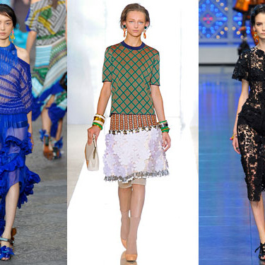 Looks from Missoni, Marni, and Dolce & Gabbana.