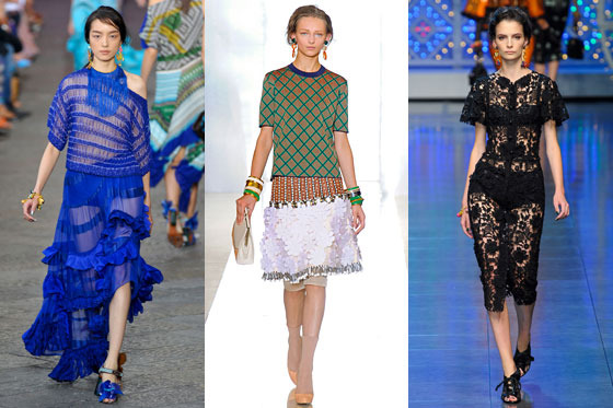 Looks from Missoni, Marni, and Dolce & Gabbana.