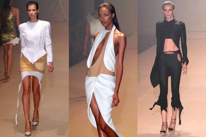 Looks from the spring 2012 Mugler show.