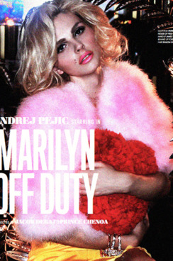 Andrej Pejic as Marilyn Monroe for Lovecat.