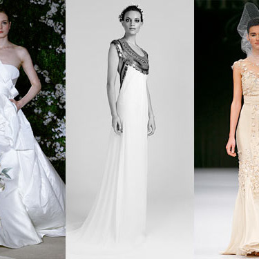 New bridal looks from Carolina Herrera, Temperley, and Badgley Mischka.