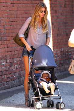 Gisele and her broccoli-loving baby.