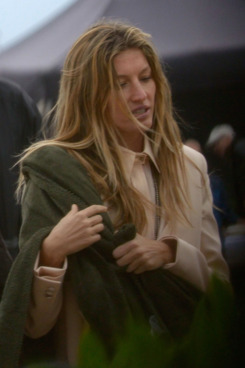 Gisele on the beach in Barcelona.