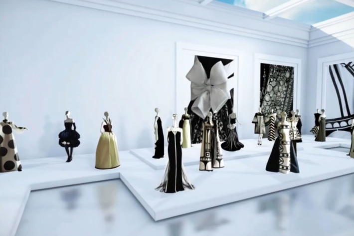 A room in Valentino's new virtual museum.