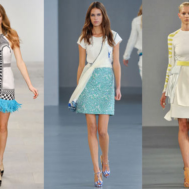 Spring 2012 looks from Holly Fulton, Michael van der Ham, and David Koma.
