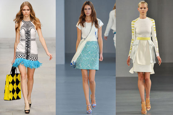 Spring 2012 looks from Holly Fulton, Michael van der Ham, and David Koma.