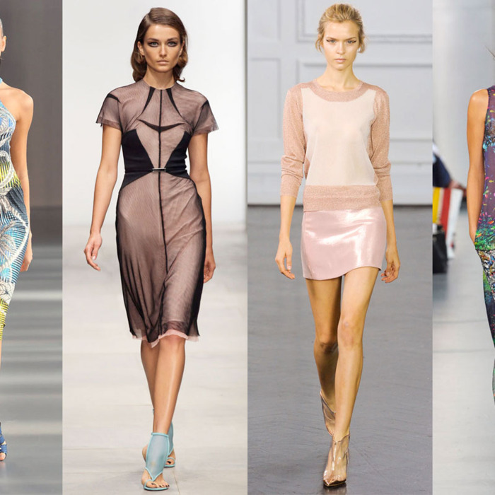 Spring 2012 looks from Peter Pilotto, Marios Schwab, Richard Nicoll, and Mary Katrantzou.