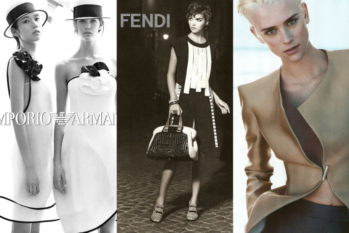 L-R: Emporio Armani, Fendi, and Giorgio Armani