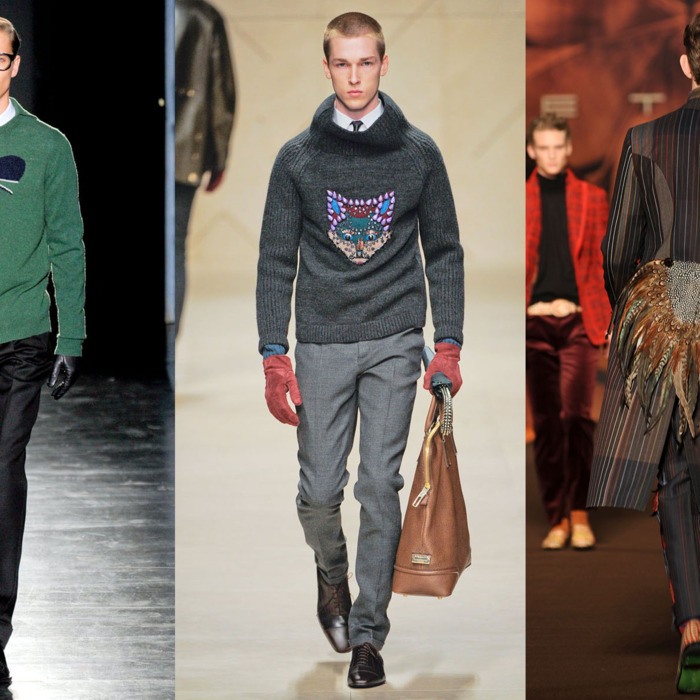 New men's looks from Jil Sander, Burberry, and Etro.