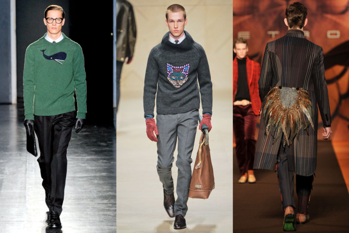 New men's looks from Jil Sander, Burberry, and Etro.