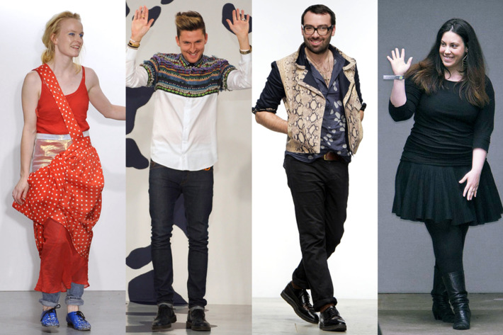 Louise Gray, Henry Holland, James Long, and Mary Katrantzou.