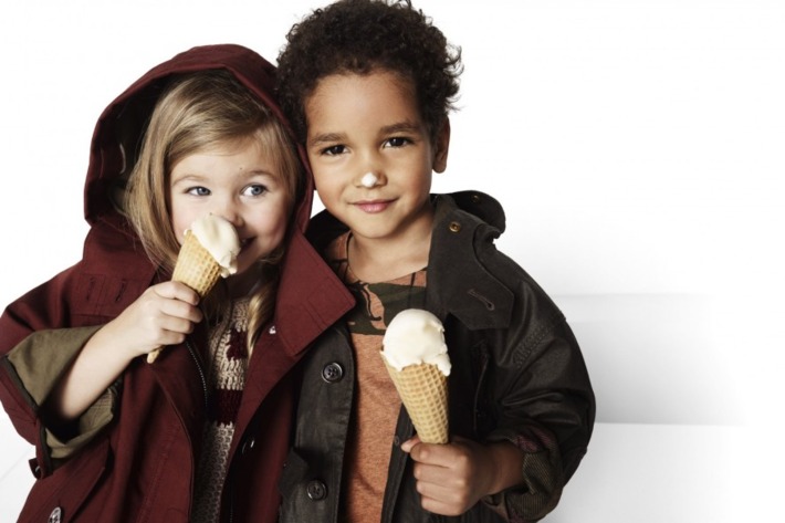 One upside to child modeling: getting paid to eat ice cream.