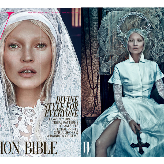 Good Kate (left) and bad Kate (right), shot by Steven Klein.