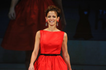 Editor-in-Chief of Glamour magazine Cindi Leive, walks on the runway wearing a Jason Wu design at The Heart Truth's Red Dress Collection 2012 Fashion Show at Hammerstein Ballroom on February 8, 2012 in New York City.