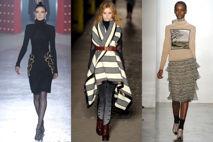 From left: looks from Jason Wu, rag & bone, and Suno