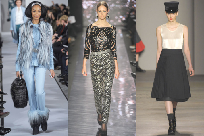 Looks from Oscar de la Renta, Naeem Khan, and Marc by Marc Jacobs.