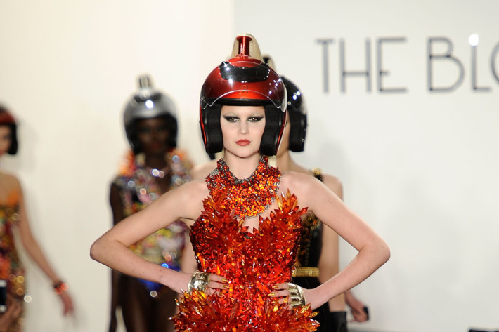 NEW YORK, NY - FEBRUARY 15: A model walks the runway at the The Blonds Fall 2012 fashion show during Mercedes-Benz Fashion Week at Milk Studios on February 15, 2012 in New York City. (Photo by Fernanda Calfat/Getty Images)