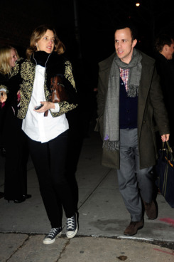 Guests are seen heading to the Proenza Schouler show on February 15, 2012 in New York City.