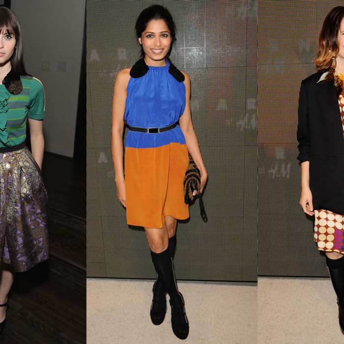 Felicity Jones, Freida Pinto, and Drew Barrymore.