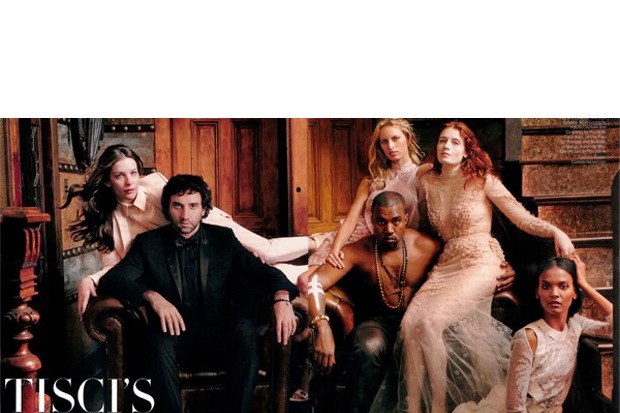 Riccardo Tisci and Kanye West in <em>Vogue</em>'s March issue.