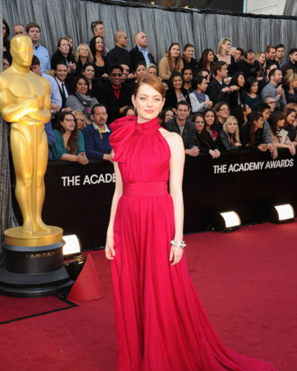 Emma Stone and her bow.