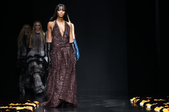 Naomi Campbell walks the runway at the Roberto Cavalli Autumn/Winter 2012/2013 fashion show as part of Milan Womenswear Fashion Week on February 27, 2012 in Milan, Italy.