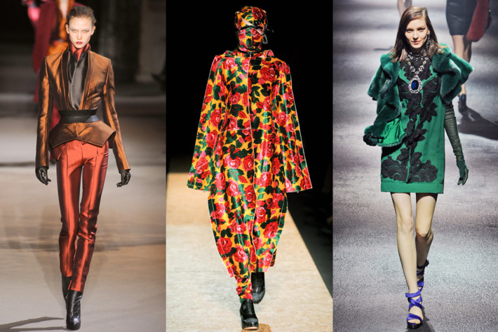 From left: Haider Ackermann, Comme des Garcons, and Lanvin; Imaxtree
