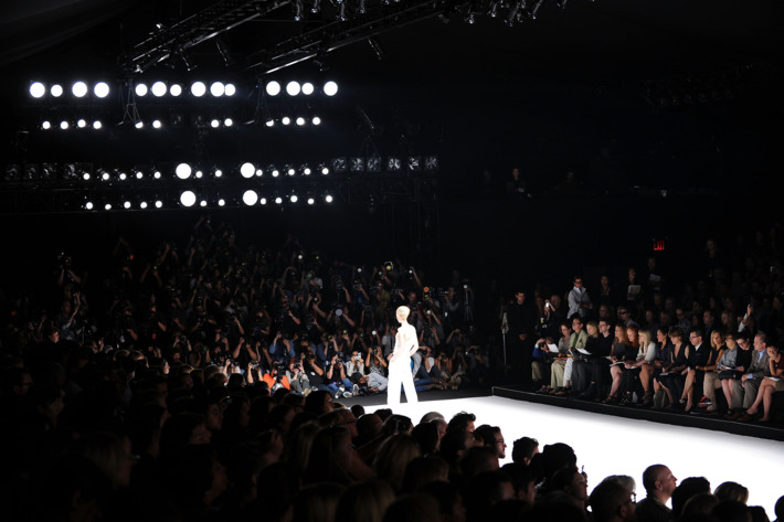 A general view of atmosphere at the Narciso Rodriguez Spring 2012 fashion show during Mercedes-Benz Fashion Week at The Theater at Lincoln Center on September 13, 2011 in New York City.