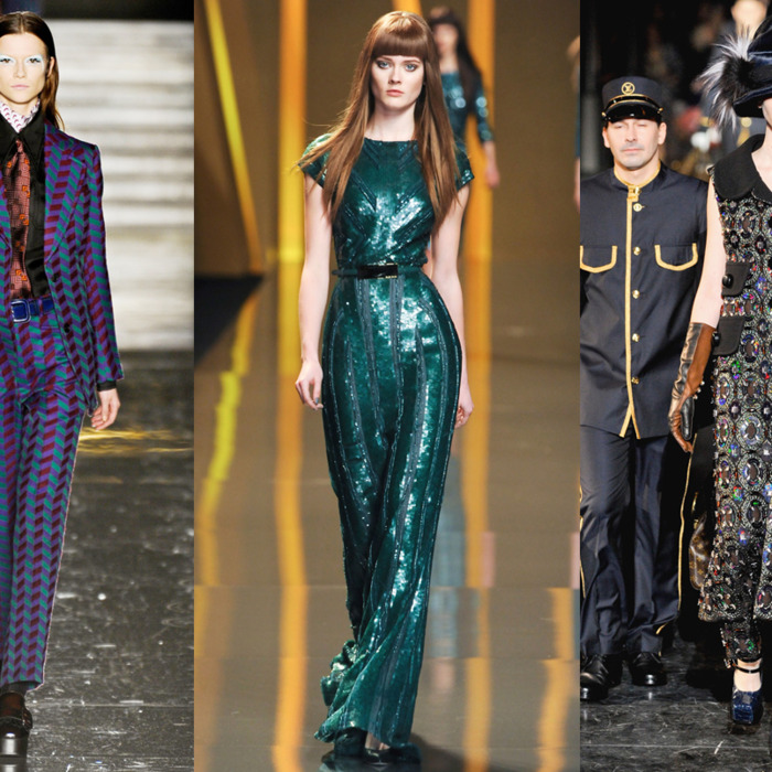 Miu Miu, Elie Saab, and Louis Vuitton.