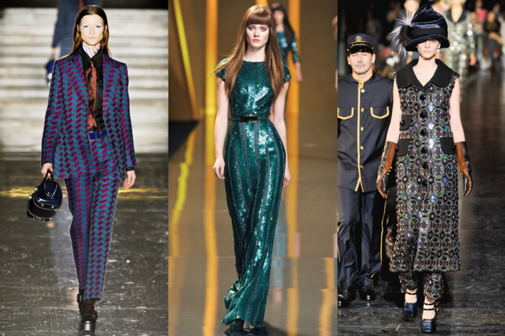 Miu Miu, Elie Saab, and Louis Vuitton.