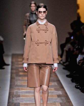 Leather culottes at Valentino