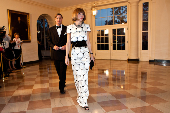 Anna Wintour with Shelby Bryan at a White House state dinner for David Cameron in March.
