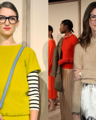 Left: Model Michele Ouellet; right: Jenna Lyons.
