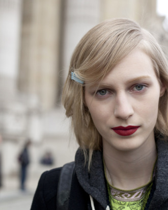 PARIS, FRANCE - MARCH 03: Model Julia Nobis at Paris Fashion Week Autumn/Winter 2012 womenswear shows on March 3, 2012 in Paris, France. (Photo by Kirstin Sinclair/Getty Images)
