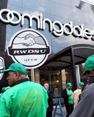 The rally at Bloomie's.
