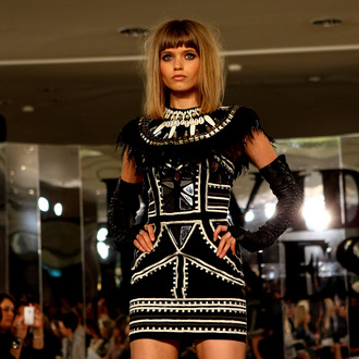 SYDNEY, AUSTRALIA - AUGUST 03: Model Abbey-Lee Kershaw showcases designs by Sass & Bide on the catwalk at the David Jones Spring/Summer 2010 Season Launch at David Jones Elizabeth Street Store on August 3, 2010 in Sydney, Australia. (Photo by Graham Denholm/Getty Images) *** Local Caption *** Abbey Lee Kershaw