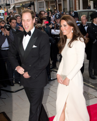 LONDON - MAY 8: Catherine, Duchess of Cambridge and Prince William, Duke of Cambridge arrive for a dinner hosted by The Thirty Club at Claridges on May 8, 2012 in London, England. (Photo by Samir Hussein/WireImage)