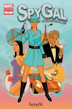 SpyGal, the new superhero created by Benefit Cosmetics and Marvel.
