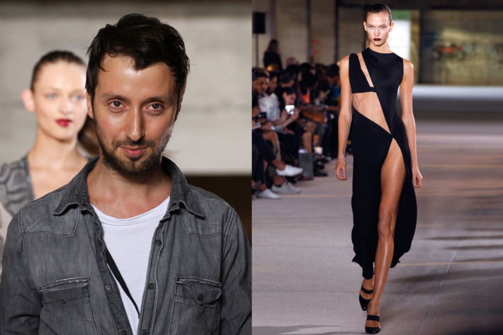Anthony Vaccarello; Karlie Kloss walking in his spring 2012 show.