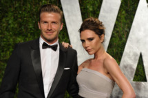 Athlete David Beckham and fashion designer Victoria Beckham arrive at the 2012 Vanity Fair Oscar Party hosted by Graydon Carter at Sunset Tower on February 26, 2012 in West Hollywood, California.