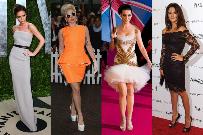 Cover girls Victoria Beckham, Lagy Gaga, Katy Perry, and Penelope Cruz.