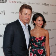 Actor Alec Baldwin and Hilaria Thomas attend The Cinema Society with the Hollywood Reporter & Piaget and Disaronno screening of