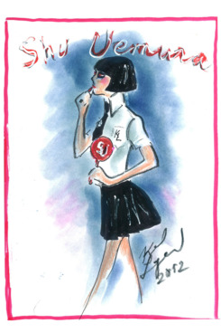 Karl Lagerfeld's sketch of Mon Shu.