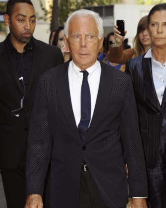 Giorgio Armani arrives for the Giorgio Armani Prive Haute Couture Fall/Winter 2011/2012 show as part of Paris Fashion Week at Palais de Chaillot on July 5, 2011 in Paris, France.