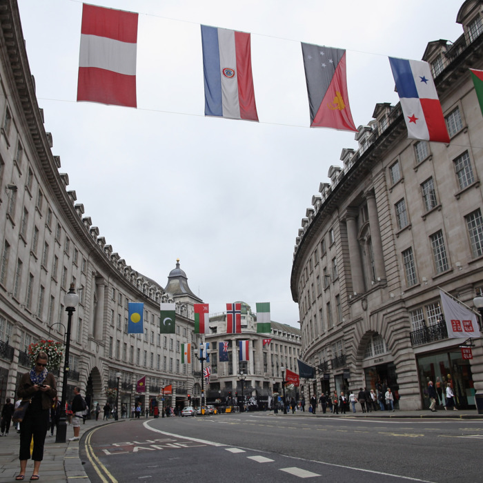 London's Regent Street looking much quieter than usual.
