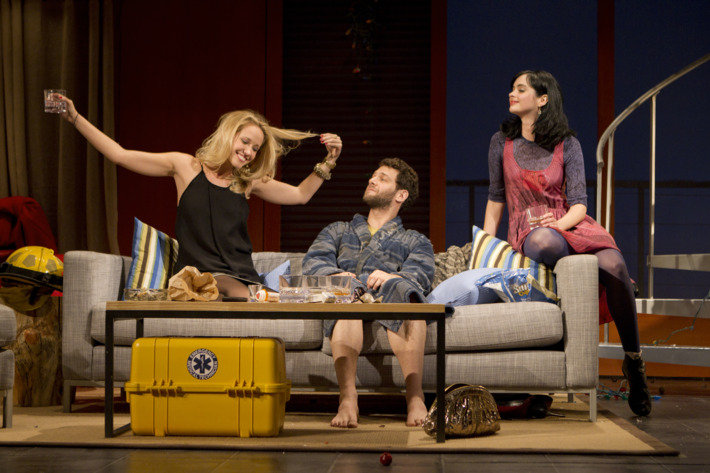 All New People Second Stage Theatre Cast List: David Wilson Barnes Justin Bartha Anna Camp Krysten Ritter Production Credits: Directed by Peter DuBois Other Credits: Written by: Zach Braff